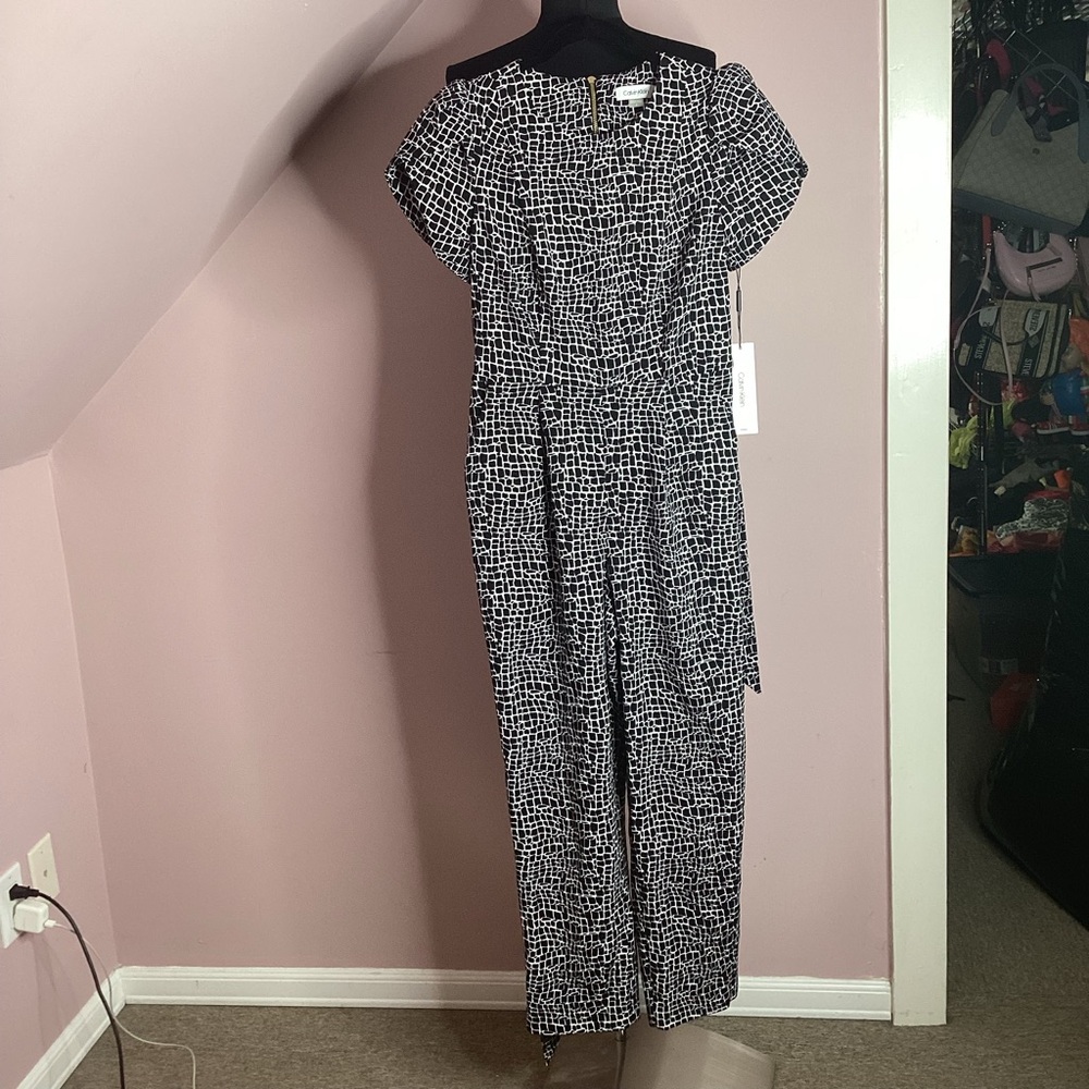 Calvin Klein Black and White Jumpsuit